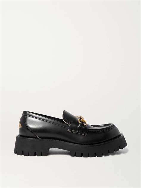 gucci horsebit detailed patent leather loafers|Gucci Horsebit platform loafer.